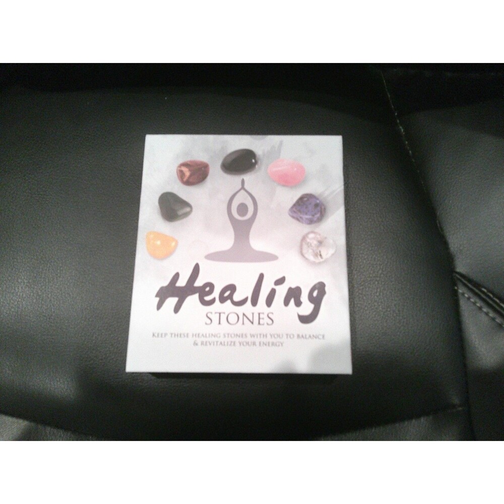 NEW BEAUTIFUL BOXED SET OF 12 HEALING STONES INCLUDING AMETHYST,HEMATITE & MORE